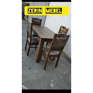 dəyirmi masa: Qonaq otağı üçün, Açılmayan, Dördbucaq masa, 4 stul — 1