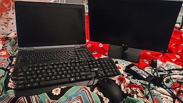komputer ucuz: Dell noutbuk + LG monitor + klaviatura/siçan/adapter dəsti Komplekt — 1