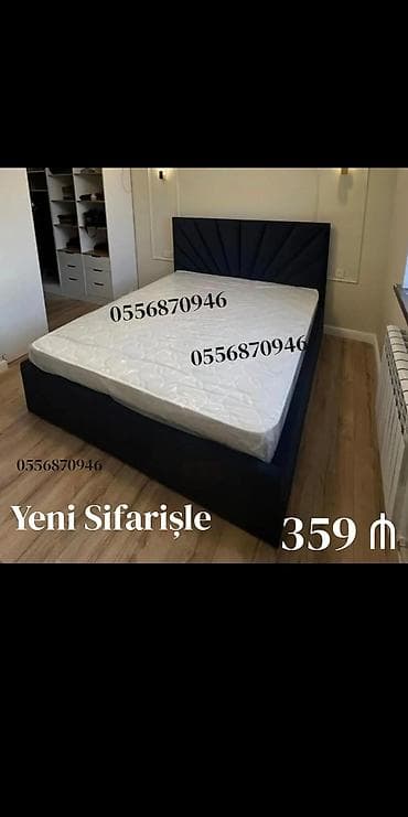 İkinəfərlik, Bazasız, Ödənişli matras, Siyirməsiz, Taxta — 3