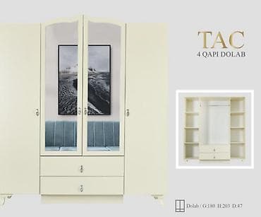 TAC 4 qapılı dolab Fabrik istehsalı mebellərin topdan qiymətlə satışı