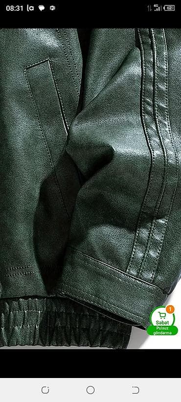 yun corab: 3/4 dəfə geyinilib .Tünd yaşıl Balot rəngli kişi üst geyimi – süni — 3