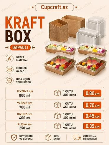 dantel: Qablaşdırma məhsulları 1) Qapaqlı Kraft Box - Material: kraft karton — 1
