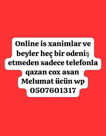 Çağrı mərkəzi operatoru tələb olunur, İstənilən yaş, Təcrübəsiz