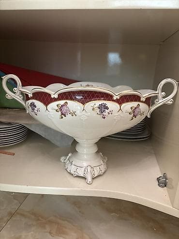 mucru qablari: Porselen dekorativ meyvə/gül qabı - Material: yüksək keyfiyyətli — 1