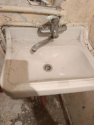 tülpan şəkilləri: Divar tipli keramika əl-üz yuma qabı və qarışdırıcı kran - Material — 1