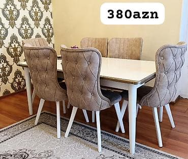 Qonaq otağı üçün, Açılmayan, Dördbucaq masa, 6 stul