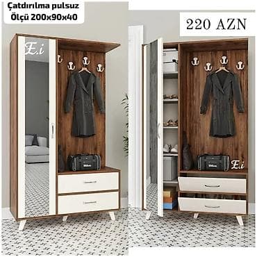 qapi ustu asmalar: Dəhliz dolabı 220Azn 💥 ölçü 90x200x40 ✔️Rəng seçimi var Çatdırılma — 3