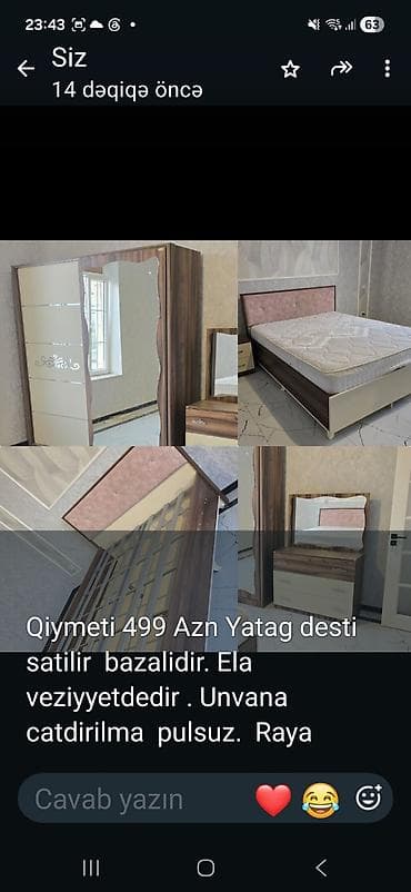 Yataq dəsti – bazalı model Komplekt: - 2 sürgülü qapılı, güzgülü