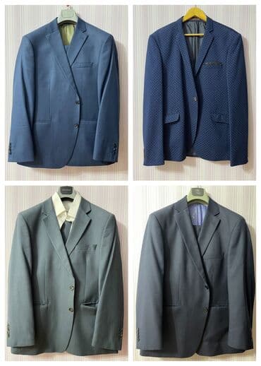 Kostyumlar 50-56 ölçülərdə. Hər biri 1-2 dəfə geyinilib. Çox səliqəli