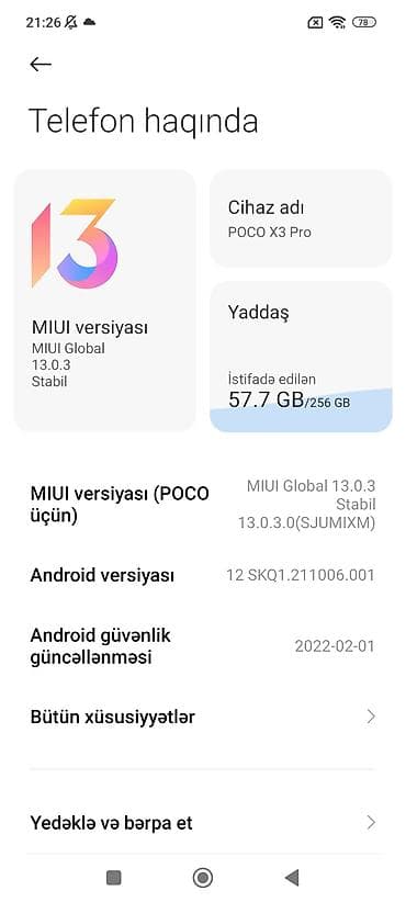 samsung galaxy a 23: Poco X3, 256 GB, rəng - Boz, Barmaq izi — 3