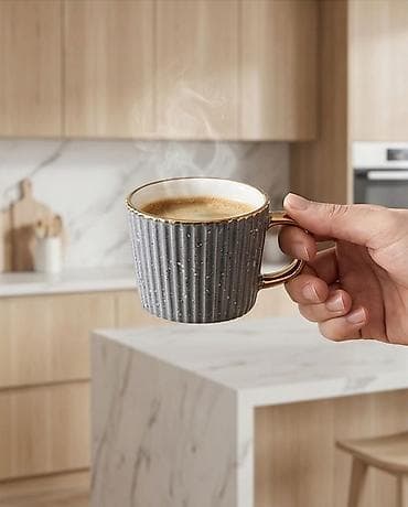 direl naboru: Qəhvə dəsti, rəng - Boz, Keramika, 6 nəfərlik — 2