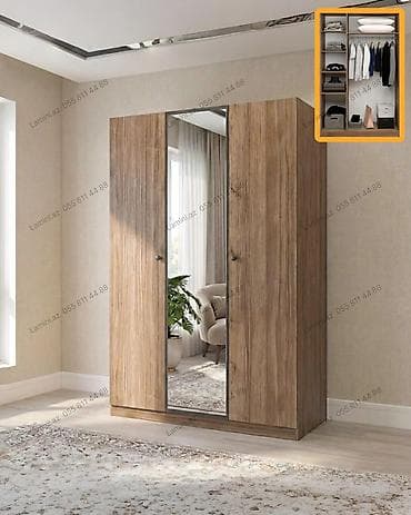 paltar dolab: 3 Qapılı Dolab Geyimlərinizi nizamlı saxlamaq üçün geniş tutumlu və — 1