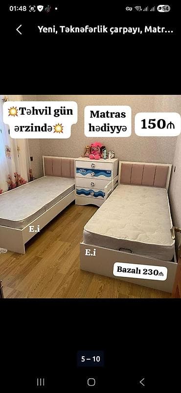 tv stand: Təknəfərlik çarpayılar – müxtəlif modellər - Başlıq hissəsi yumşaq — 4
