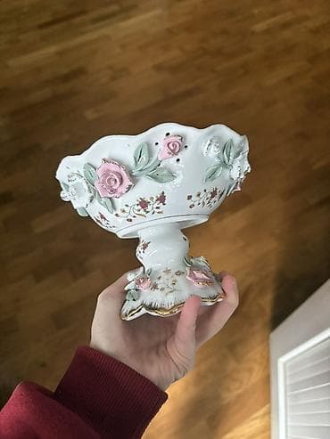corek qablari: Cütü 40 azn Porselen dekorativ şirniyyat/qənnadı qabı – çiçəkli və — 1