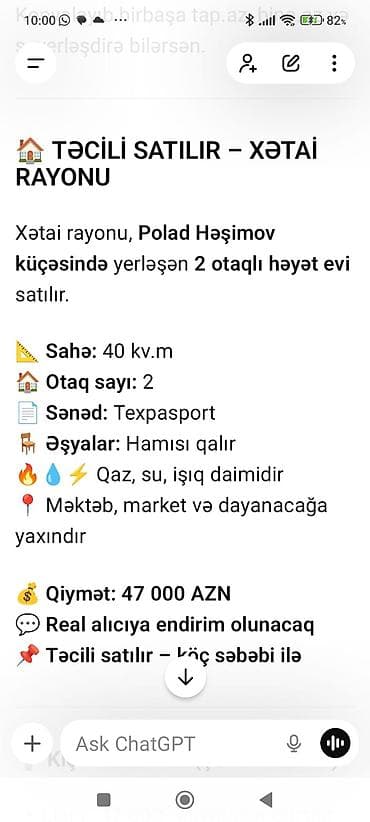 zabrat 71: 🏡 TƏCİLİ SATILIR – XƏTAİ RAYONU Xətai rayonu, Polad Həşimov küçəsində — 9