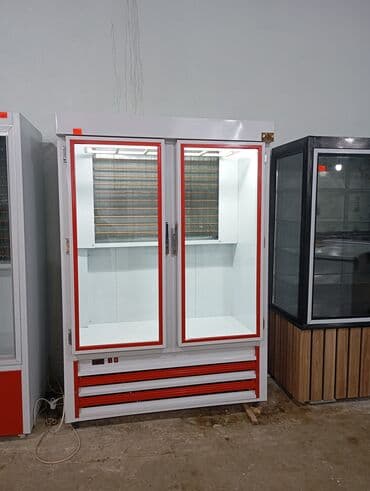 soyuducu market: İki qapılı, soyuducu vitrin, məhsulların sərgisi və soyuq saxlanılması — 1
