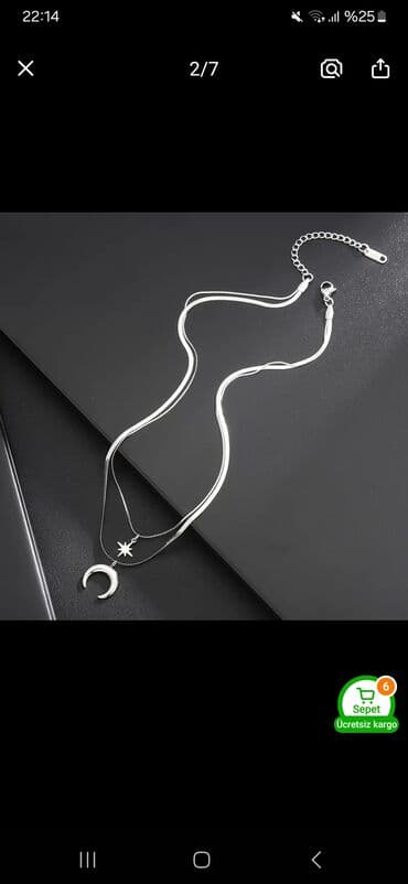 gümüş dəstlər instagram: Gümüş rəngli ikiqat boyunbağı seti - Dizayn: İki qatlı kombin – biri — 1