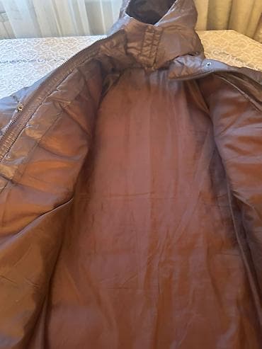 iç geyim: Qadın qış kurtkası – qəhvəyi rəng - Uzun, quilted (şaquli-üfüqi — 9