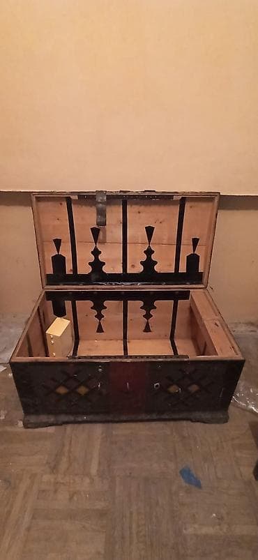 sandiq aliram: Taxta dekorativ sandıq/çemodan sandığı - Material: tam ağac gövdə — 2