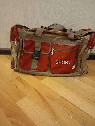İdman/seyahət çantası və 2 ədəd bel çantası (qırmızı-qara) - İdman