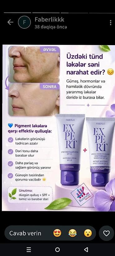 lil solid 2 plus: Faberlic kosmetika və qulluq məhsulları 1) Expert Whitening krem SPF — 1