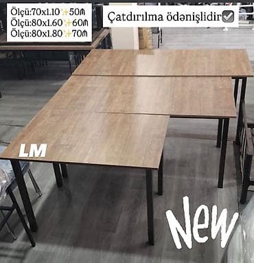 Yeni masalar Birbaşa istehsalçıdan alın - Ölçülər və qiymətlər: •