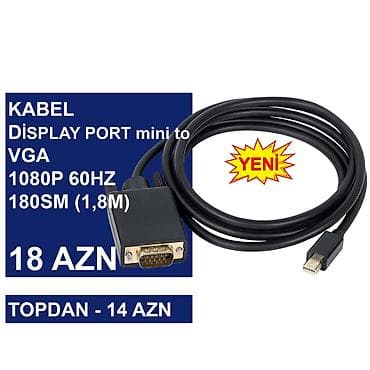 es: VGA kabellər ⭐Display Port to VGA 1,8m 1080P 60HZ – 18 AZN (Topdan 14 — 4