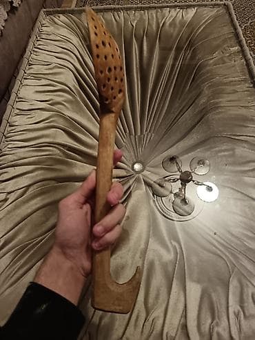 pendir: Taxta dəlikli kepçe (şümal qaşıq) - Material: tamamilə ağacdan — 2