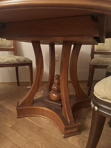 tabletka stullar: Qonaq masası, Açılan, Taxta, Yumru masa — 2