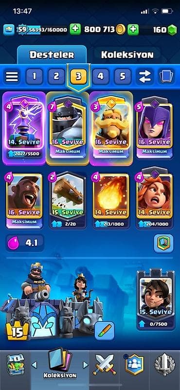 pul kolleksiyası: Clash Royale hesabı – yüksək səviyyəli kolleksiya - Kral səviyyəsi — 6