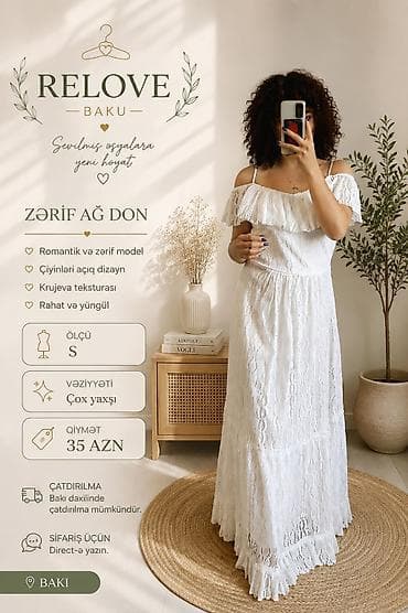 truva bitkisel macun: Zərif ağ don – romantik və zərif model. Çiyinləri açıq dizayn, krujeva — 1