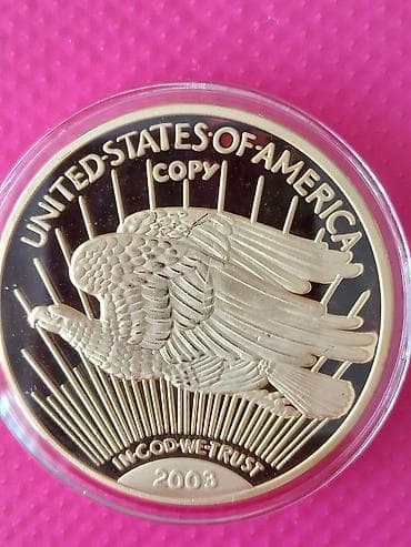 2 dollar 1976: ABŞ “Saint-Gaudens” dizaynlı 20 dollar qızıl sikkəsinin nüsxəsi (COPY) — 2