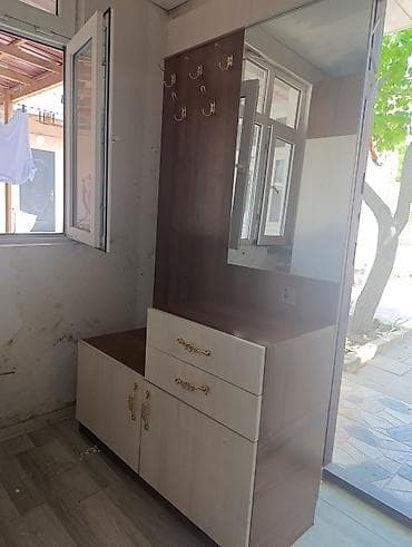 skaf suseli: 2 qapılı, Güzgülü, Qəhvəyi, Digər material, Açılan, Düz dolab — 2
