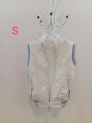 Opel: Ağ rəngli kişi/qadın üst geyimi – qolsuz şişmə jilet. - Ölçü: S — 1