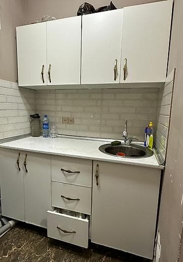 ev gulleri: Mətbəx mebeli dəsti - Rəng: ağ - Üst modul: 3 qapılı şkaf (metall — 1