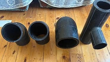 Samovarlar: HDPE boru fitinqləri dəsti Tərkib: - 2 ədəd 45° dirsək (HDPE) - 1 — 4