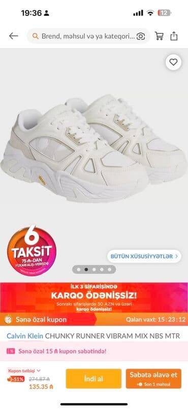 женские кеды сникерсы: Calvin Klein CHUNKY RUNNER VIBRAM MIX NBS MTR kişi/kadın krossovkası — 2
