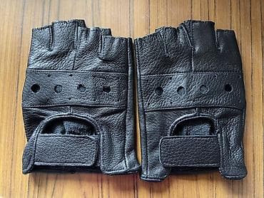 Əlcəklər: Qara rəngli barmaqsız dəri əlcəklər - Material: qalın, yumşaq dəri - — 2