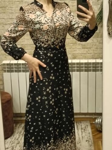 uzun donlar instagram: Qadın uzun don - Rəng: qara əsaslı, çiçək naxışlı - Üst hissə: kiçik — 2