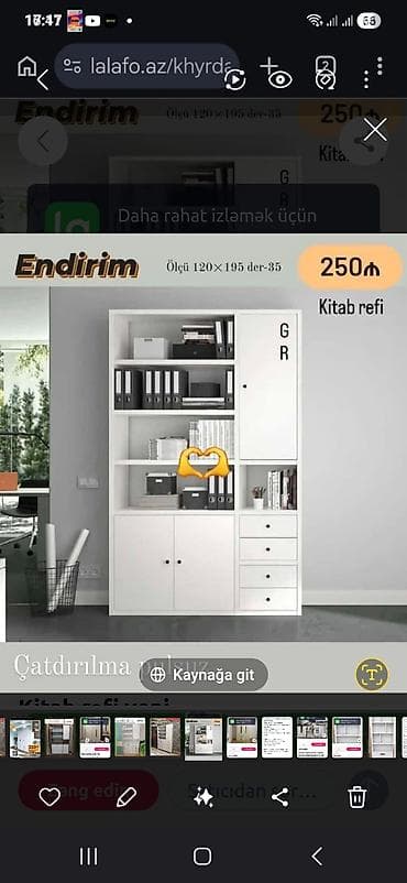 kitab dolabi: Kitab rəfi – ağ rəngdə, çoxbölməli funksional model. - Ölçü: 120 × — 1