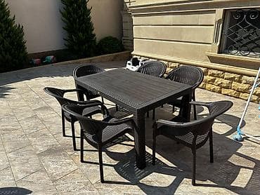 stol ucuz: Yeni, Dördbucaq masa, 4 stul, Açılan, Stullar ilə, Plastik, Türkiyə — 4