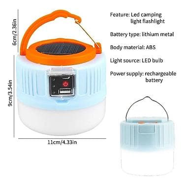 LED lampalar: Günəş enerjisi ilə işləyən şarj olan LED işıq uzaqdan pult ilə idarə — 2