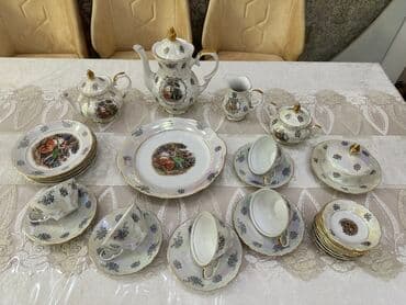 cay dəstləri: Çay dəsti, rəng - Ağ, Farfor, 6 nəfərlik — 1