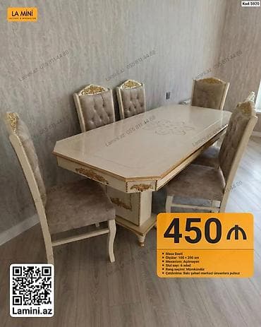 stol ustul: Masa Dəsti – Kod: 5920 - Ölçülər: 100 x 200 sm - Mexanizm: Açılmayan — 1