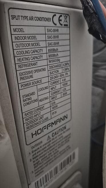 islenmis kondisenerler: Hoffmann split tipli kondisioner – model SIAC-09/HR Texniki — 2