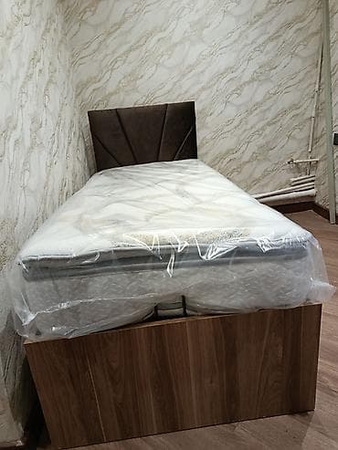 yataq tek: Təknəfərlik çarpayı, Bazalı, Matras ilə, Siyirməsiz — 5