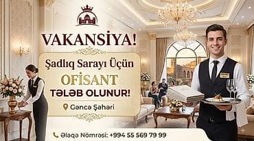 daye axtariram: Ofisiant tələb olunur, Aylıq ödəniş, İstənilən yaş, Təcrübəsiz — 3