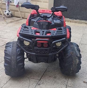 Uşaq üçün elektrikli kvadrosikl - Rəng: qara/qırmızı, iri off-road — 1