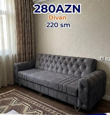 divan divan: Divan – 220 sm Qiymət: 280 AZN - Rəng: tünd boz - Üslub: müasir — 1