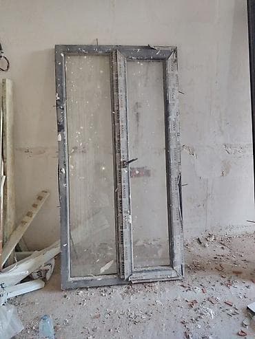 Alüminium şüşə qapı və pəncərə dəsti - Material: qara rəngli — 2